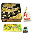 Asian brush painting Limoges box