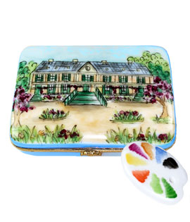 Monet Giverny flat Limoges box with palette