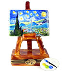 Limoges box Starry Night easel with Palette
