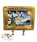 Limoges box Van Gogh Starry Night in frame with palette