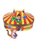 circus tent Limogs box with tiger