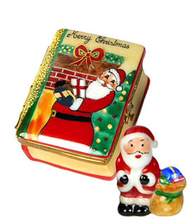 Limoges box Christmas book with Santa