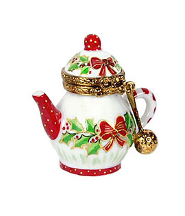 noel teapot with strainer Limoges box