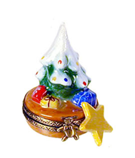 small Christmas tree with star Limoges box