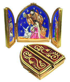 triptych with nativity scene Limoges box