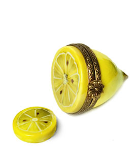 lemon half limoges box with slice