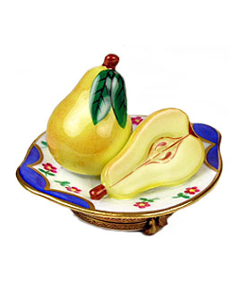 pears on plate limoges box