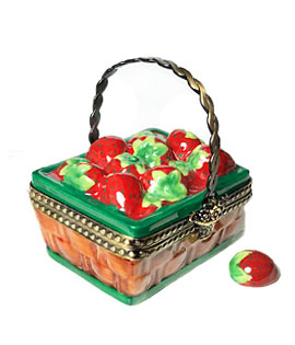 basket of strawberries limoges box with removable berry