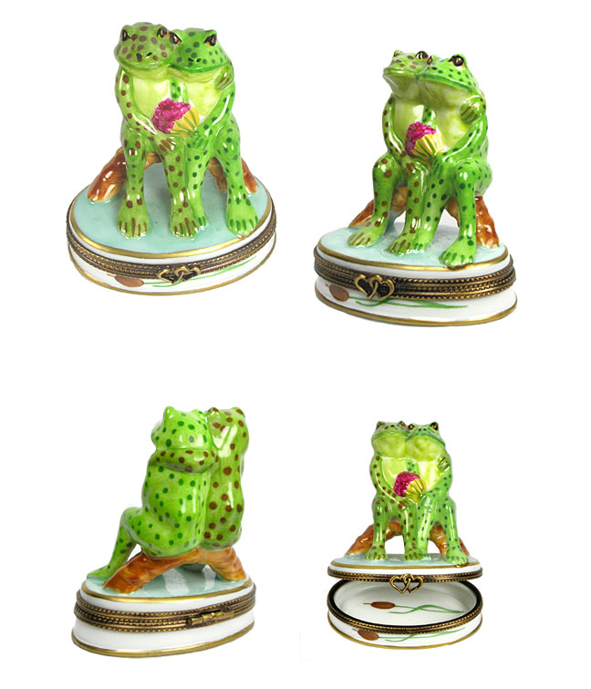 frogs on a date Limoges box
