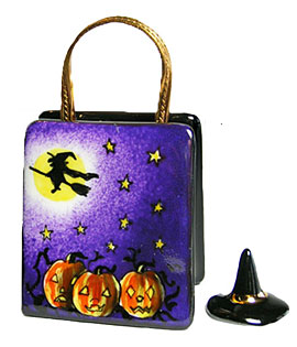Limoges box trick or treat bag with witch hat