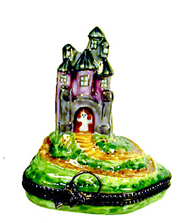 Limoges box haunted house with removable ghost