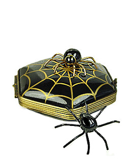 Limoges box spiders with gold web