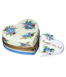 forget me not heart Limoges box