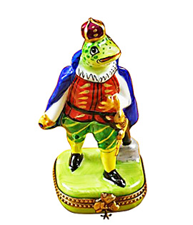 Limoges box prince frog in royal finery