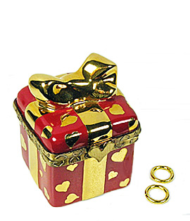 valentine gift Limoges box with wedding rings