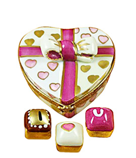 heart shaped pastry carton Limoges box I Love You