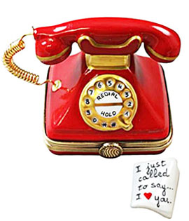 Limoges box red phone - just called to say I love you
