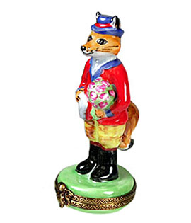 Mr. Fox with bouquet Limoges box