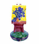 easel Limoges box with Iris vase