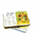 Limoges box open book Van Gogh Sunflowers in vase
