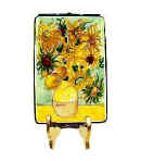 Van Gogh sunflowers in vase painting Limoges box 