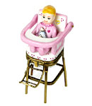 Limoges box baby girl in pink high chair