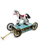 Rochard Limoges box horse on baby pull toy