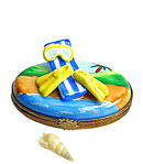 Beach scene with flippers Limoges box