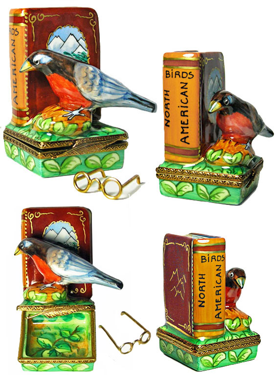 American birds book Limoges box