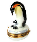 penguin and chick limoges box