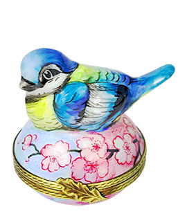 spring bird on blossoms Limoges box