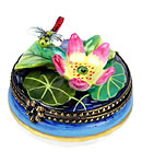 dragon fly on lily pad limoges box