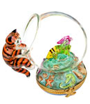 cat in glass fish bowl Limoges box