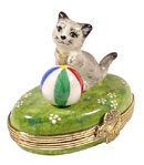 kitten with ball Limoges box