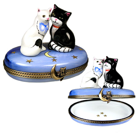 limoges box two cats in love