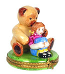 Teddy and doll Limoges box