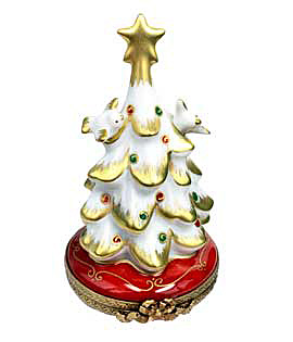 christmas tree with doves Limoges box