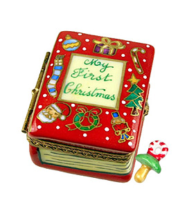 First Christmas book with pacifier Limoges box