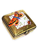 square butterfly classic on gold limoges box