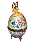 floral egg with butterfly limoges box