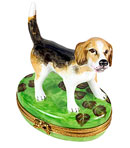 beagle in leaves Limoges box