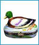 Artoria Limoges box mallard duck in pond