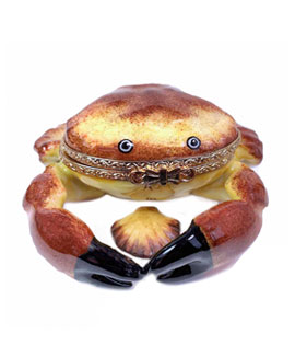 brown crab with shell Limoges box