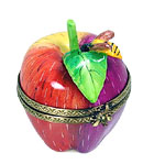 multi color apple with bee limoges box