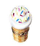 soft ice cream in cone with sprinkles Limoges box