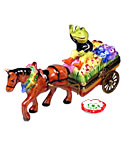 Rochard Limoges box  frog flower merchant in cart
