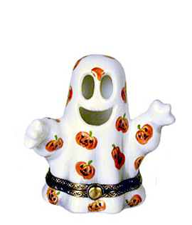 ghost with pumpkin decor robe Limoges box