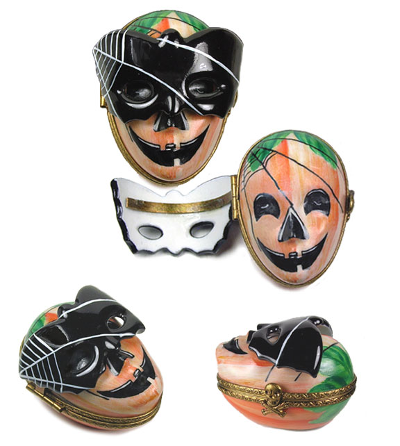 Limoges box Jack o' lantern with fold over mask