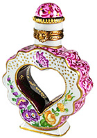 Limoges box perfume bottle with open heart