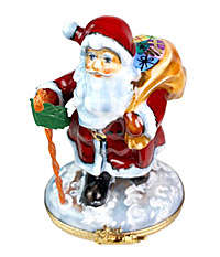 santa with cane limoges box